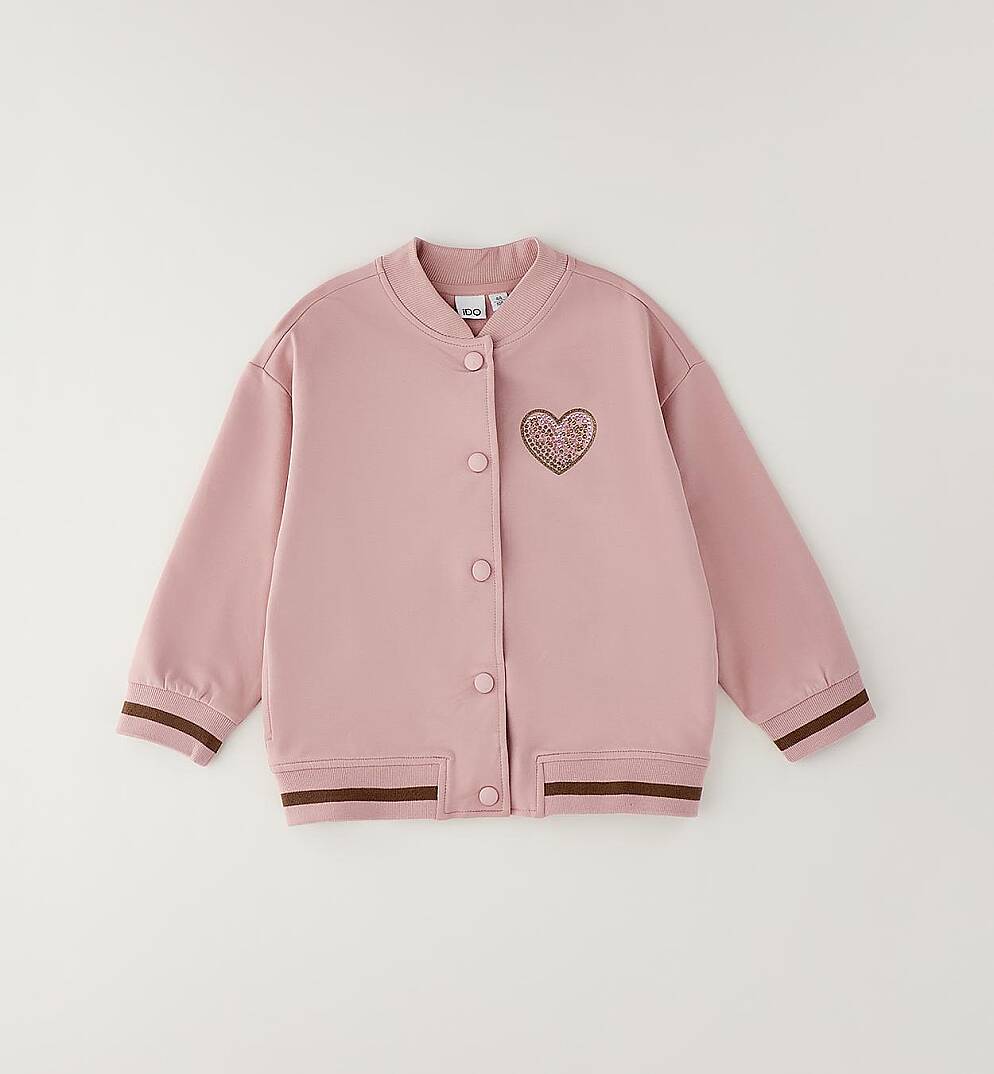 Kız Çocuk 3'lü Kombin Set-Pembe Kolej Ceket, tshirt ve İspanyol Paça Pantolon - 4